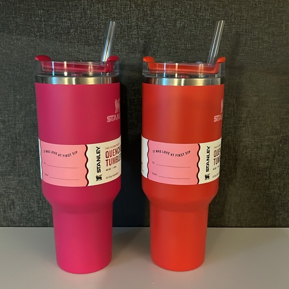 Stanley 40oz Valentine’s Day Pink & Red Target Exclusive Tumbler Set of 2 - Picture 2 of 3